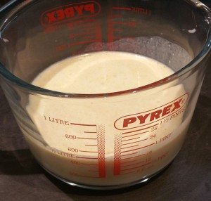 After adding butter, inpyrex
