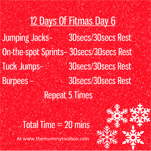 The 12 Days of Fitmas - Day 6 - repeat of above workout text for saving purposes