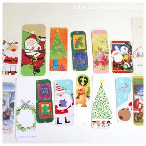Upcycle Holiday Card Ideas - The Mummy Toolbox - Christmas Bookmarks by The Crafty Mummy