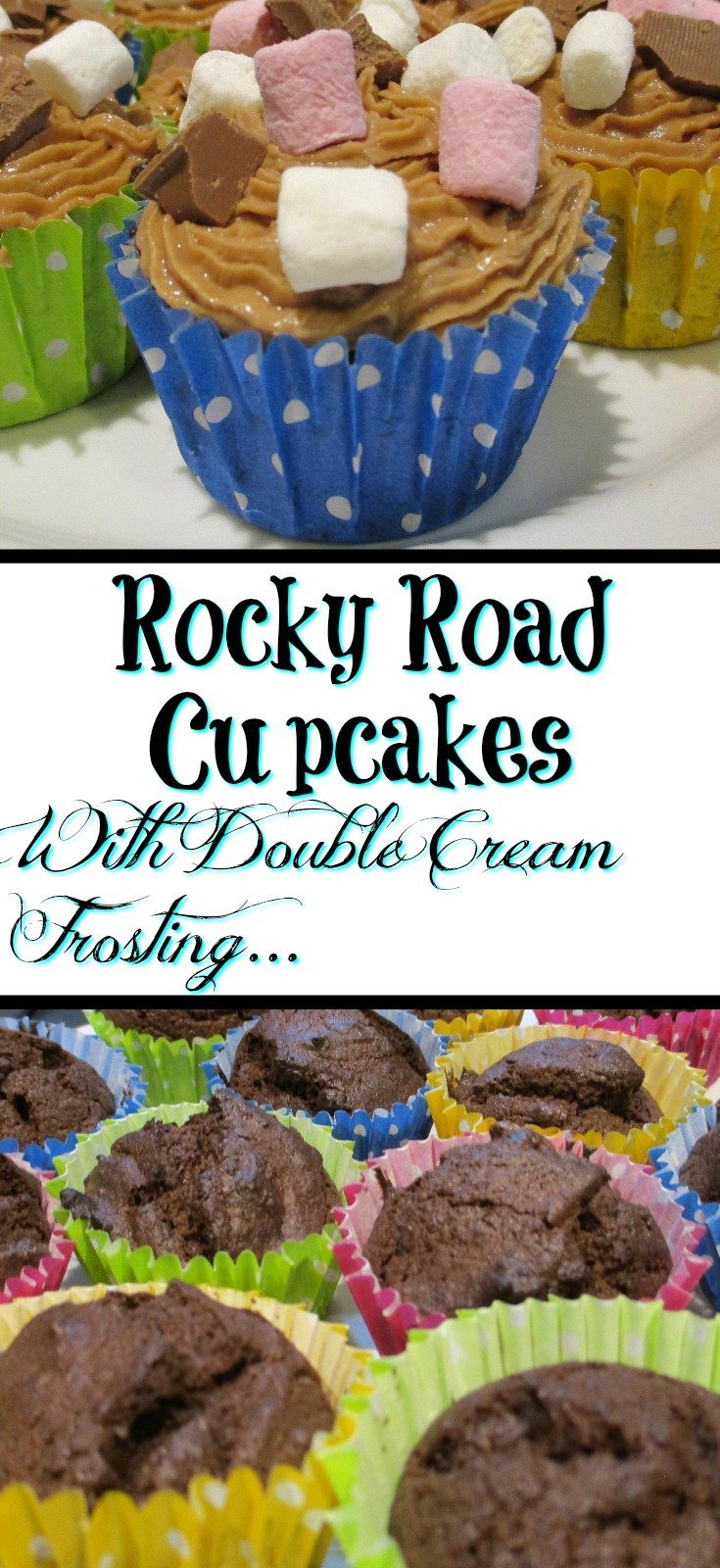 Rocky Road Cupcakes With Double Cream Frosting - Naughty but definitely worth it!