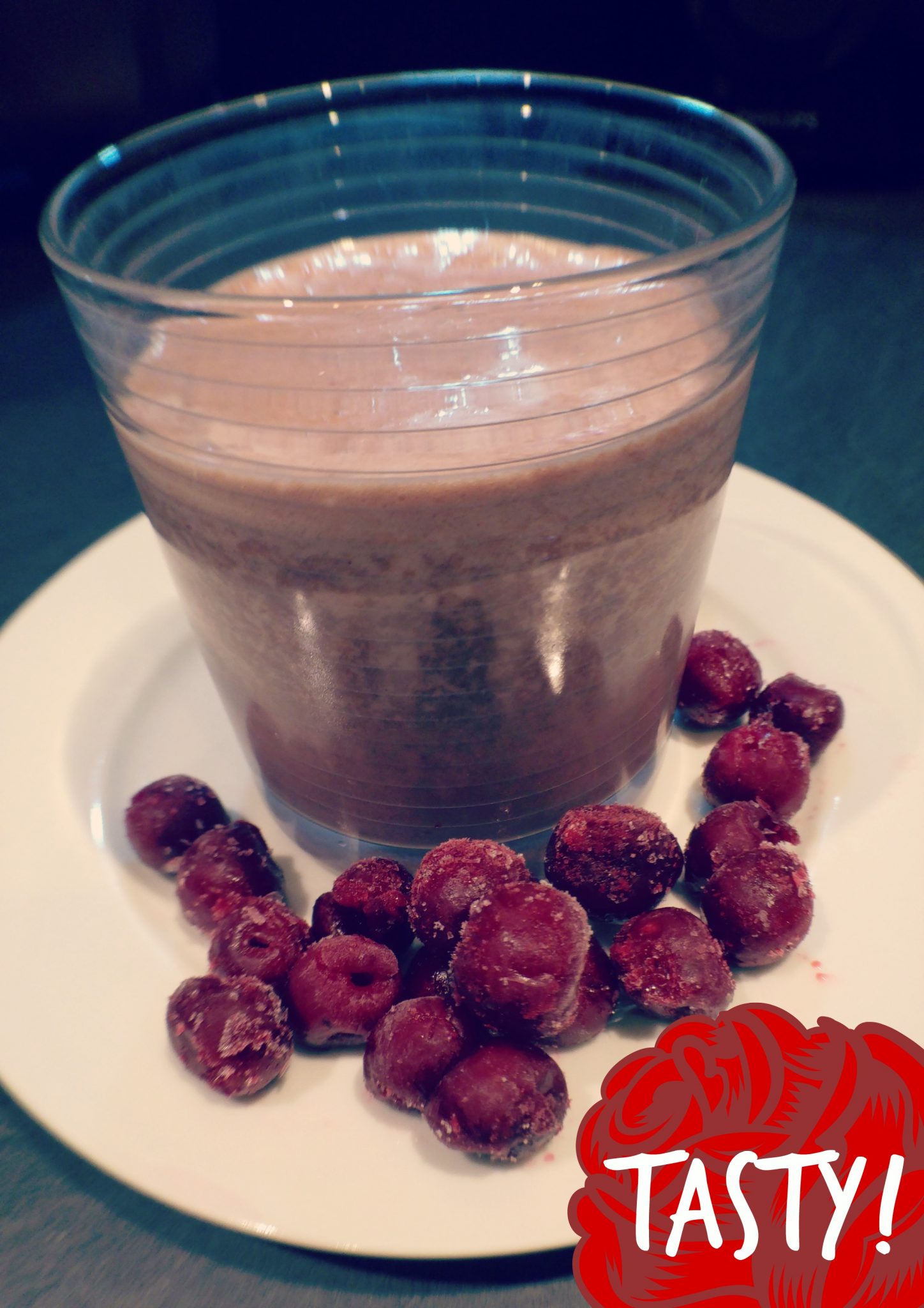 tasty choc cherry protein smoothie