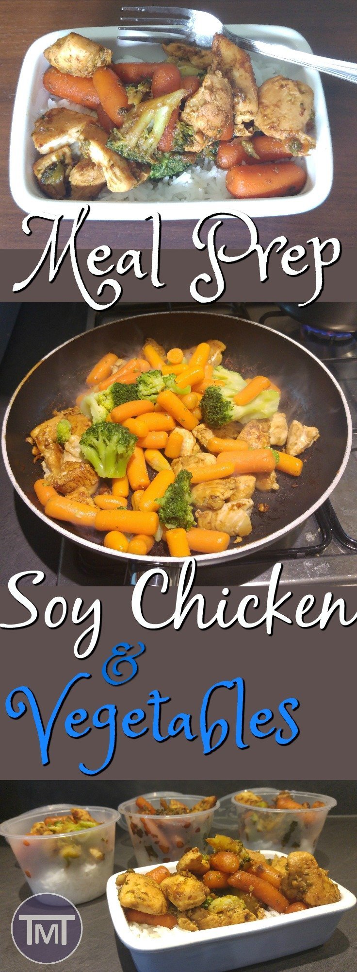 Meal Prep Soy Chicken and vegetables - easy, delicious and healthy. lunch or dinner meal that is freezable and suitable for the fridge and ready in under 30 minutes! A great option for newbie meal preppers 