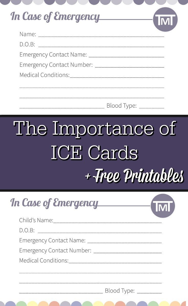 The Importance of ICE Cards + Free Printables