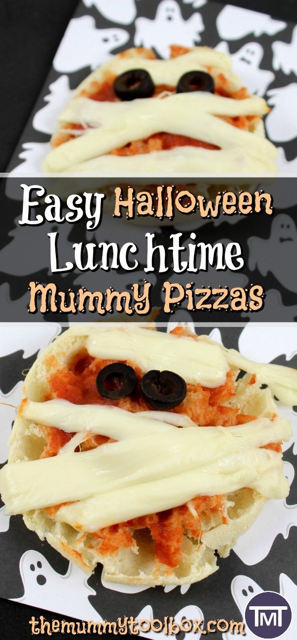 These mummy pizzas are a fun and quirky Halloween party snack or lunch that are easy to make, delicious and the kids can help too! #Halloween #food