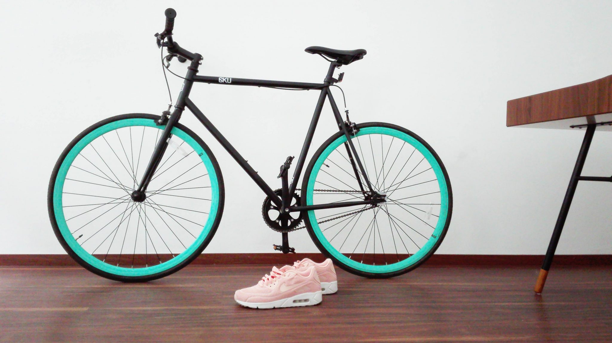 trainers next to bike in hallway fitness tracker printables