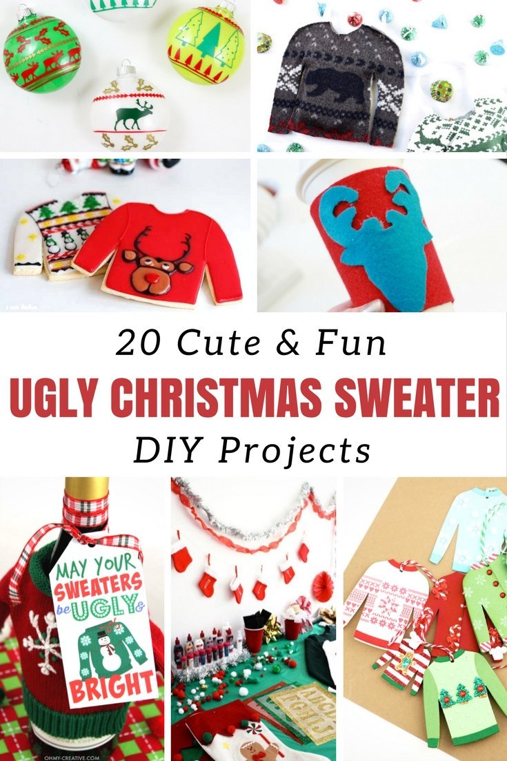Have fun with the ugly Christmas sweater tradition and enjoy DIY Christmas projects from jewellery, free printables, upcycling and plenty more. #uglyChristmasjumpers #Christmasprojects #DIY #upcycling